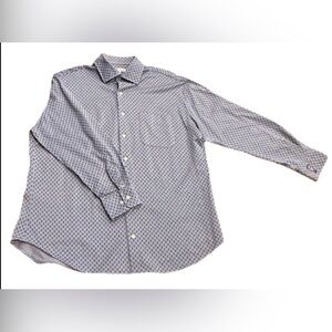 Peter Millar XL Skull Print Button Down Shirt Blue USA 1862 Heritage Logo